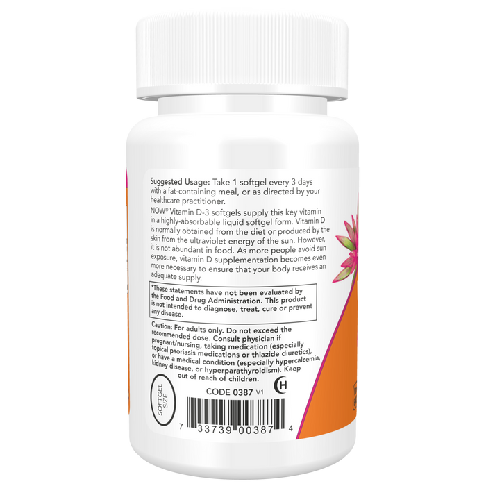 Vitamina D3 10,000 UI (30 softgels)