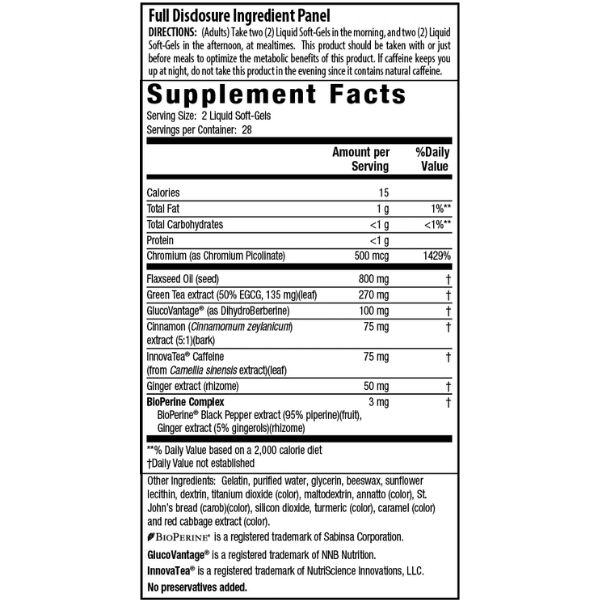 Berberina para Azucar en Sangre + Quemador de Grasa (56 softgels), Irwin Naturals