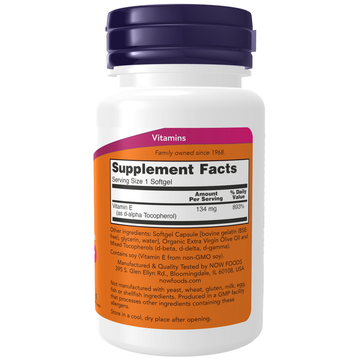 Vitamin E-200 134mg Con Tocoferoles (100 Softgels)