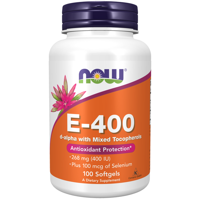 Vitamin E-400, 268mg + 100 mcg de Selenio (100 Softgels)