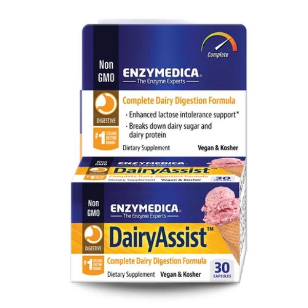 DairyAssist™ (30 caps), Enzimas para Tolerancia a Lácteos, Enzymedica