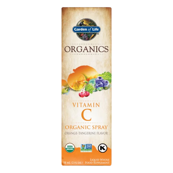 Vitamina C Orgánica Sabor Naranja (2 oz 58 ml), Garden of Life