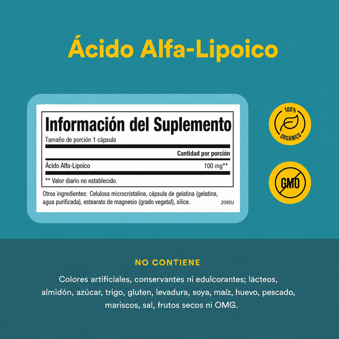 Acido Alfa-Lipoico 100 mg (60 caps), Natural Factors