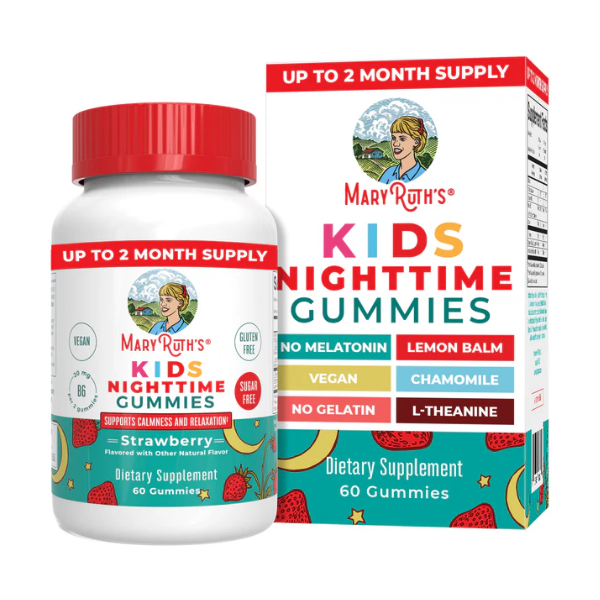 CC Ayuda para Dormir para Niños sin Melatonina Sabor Fresa (60 gomitas), Mary Ruth's
