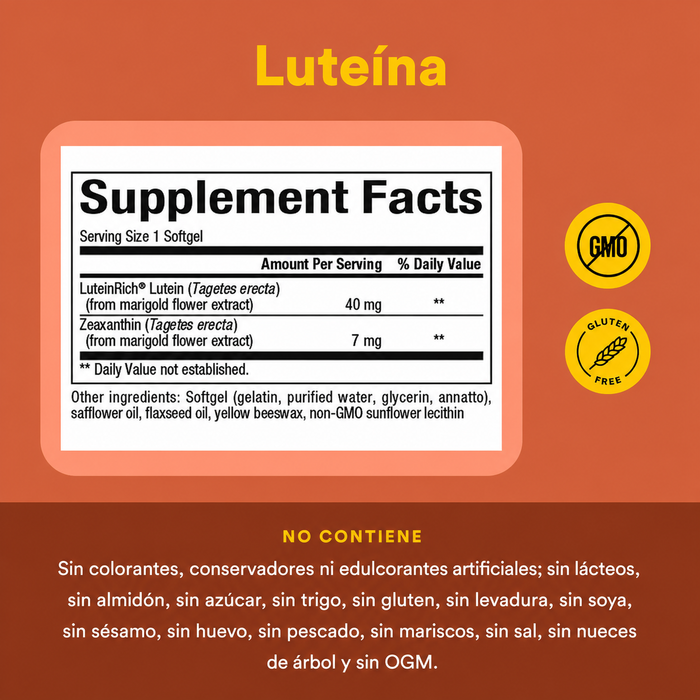 Luteina 40 mg (30 softgels), Natural Factors