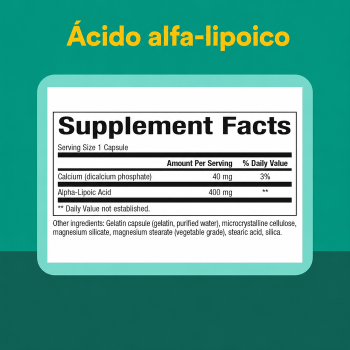 Acido Alfa-Lipoico 400 mg (60 caps), Natural Factors