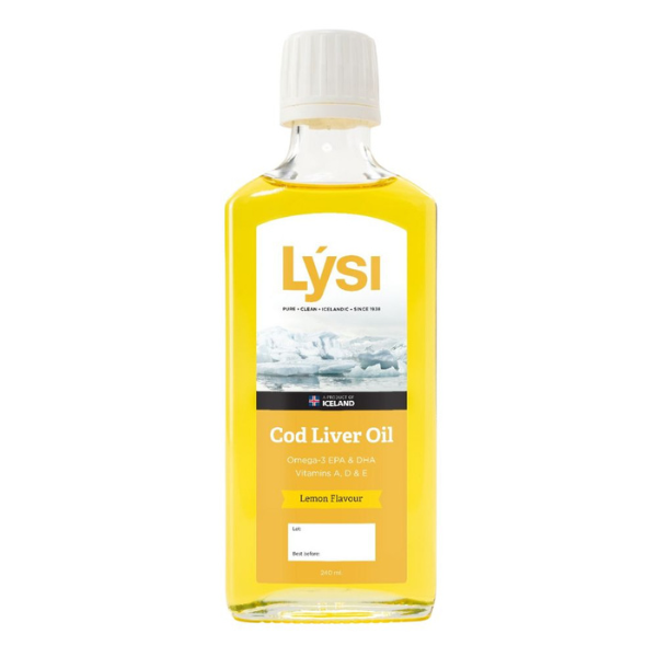 Aceite de Hígado de Bacalao Sabor Limón (240 ml), Lysi