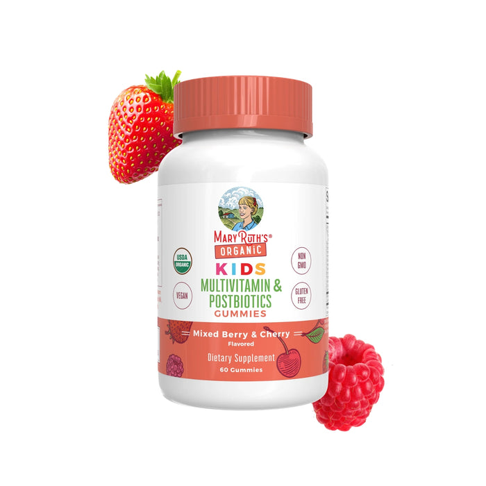 Kids Organic Multivitamin + Postbiotic Gummies/kids multi + posbiotic organic gummies/60 Mary Ruths Gummies