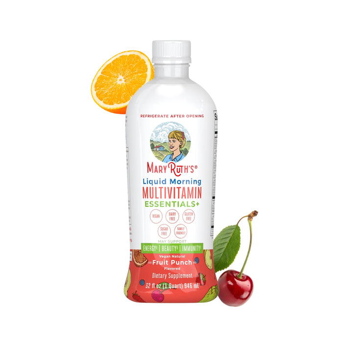 Multivitaminico Matutino Sabor Ponche de Frutas sin Azucar, Liquido 946 ml (32 fl oz), Mary Ruth's