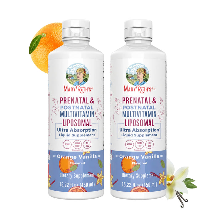 2X1 Multivitamínico Liposomal Prenatal y Postnatal Sabor Naranja Vainilla, Liposomal 450 ml (15.22 fl oz), MaryRuth's