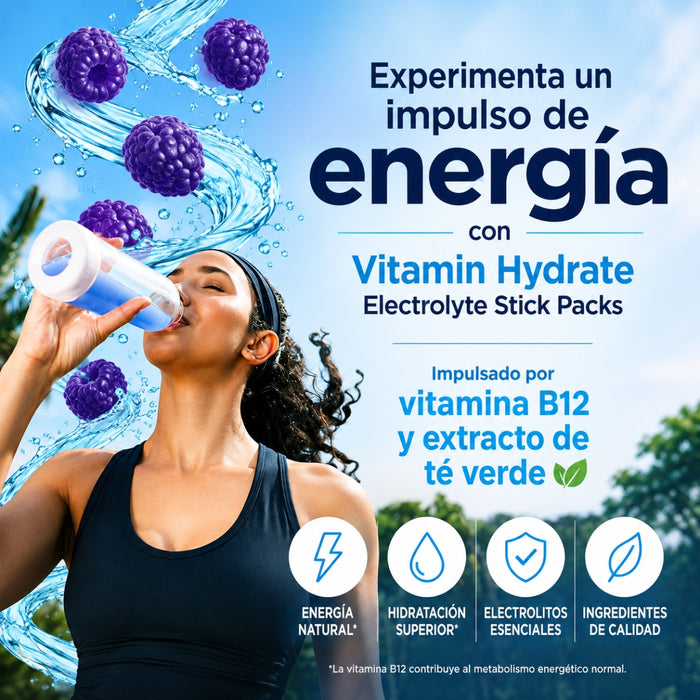 Electrolitos para Hidratación Sabor Mora Azul vitaminhydrate™ (10 packs), Windmill