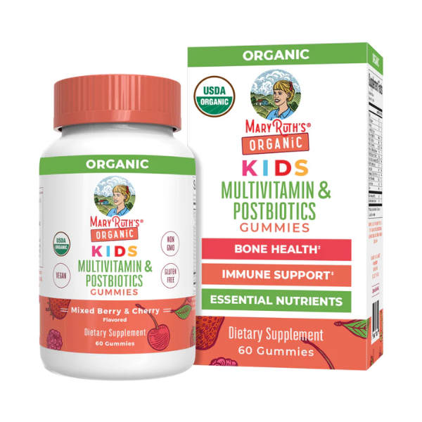 Multivitaminico Organico + Postbioticas para Niños (60 gomitas), Mary Ruth´s