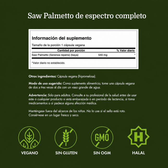 Swanson Premium - Saw palmetto 540mg 100caps 