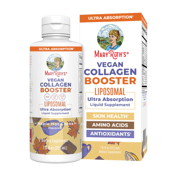Potenciador de Colageno Vegano Liposomal Sabor Chocolate Caliente con Maple, Liquido (7.6 fl oz 225 ml), Mary Ruth's