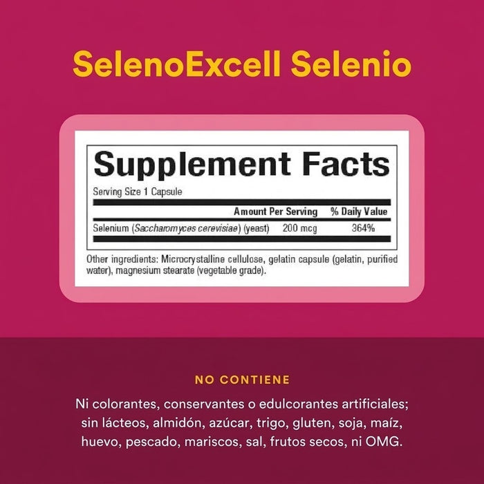 Selenio 200 mcg SelenoExcell® (90 caps), Natural Factors