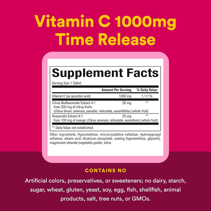 Vitamina C 1,000 mg Lanzamiento Cronometrado (90 tabs), Natural Factors
