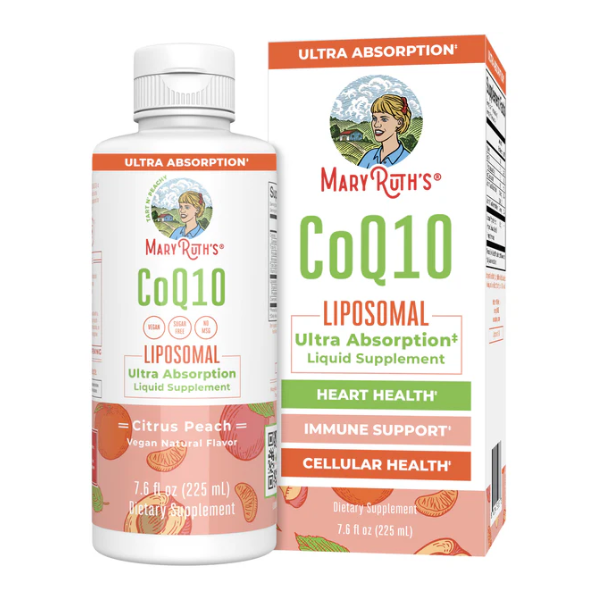 CoQ10 Liposomal Sabor Melocoton Citrico, Liquido (7.5 fl oz 225 ml), Mary Ruth's