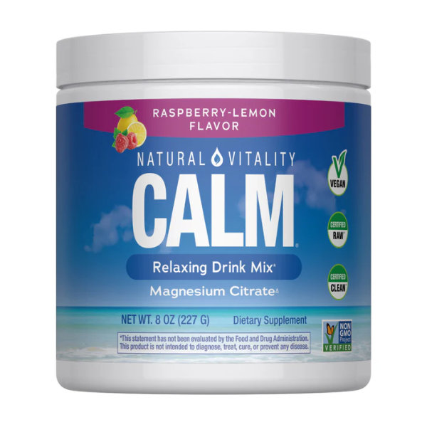 CALM Citrato de Magnesio Sabor Limonada de Frambuesa (227 g), Natural Vitality