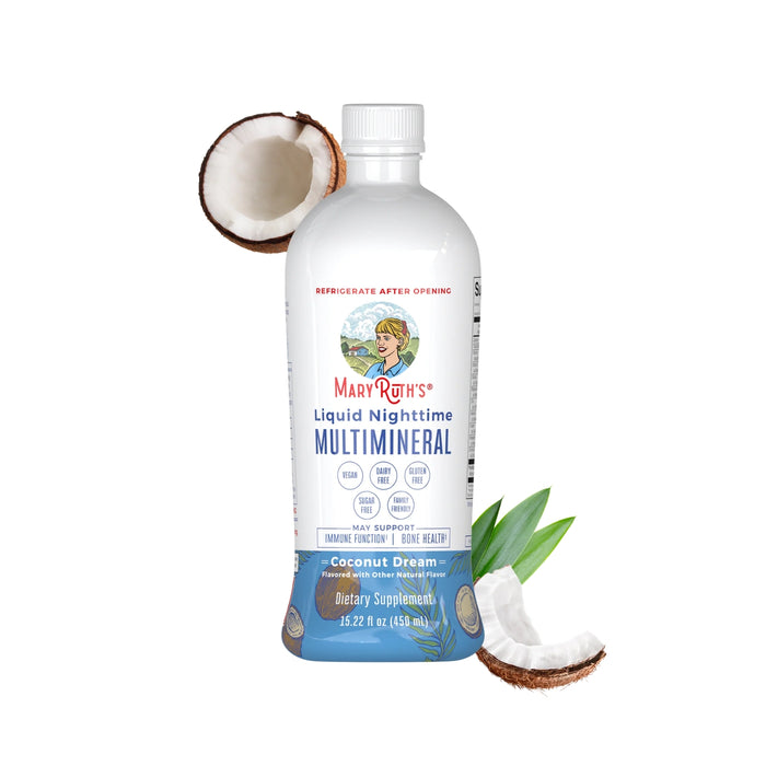 Multimineral Nocturno Sabor Coco, Liquido 450 ml (15.22 fl oz), Mary Ruth's