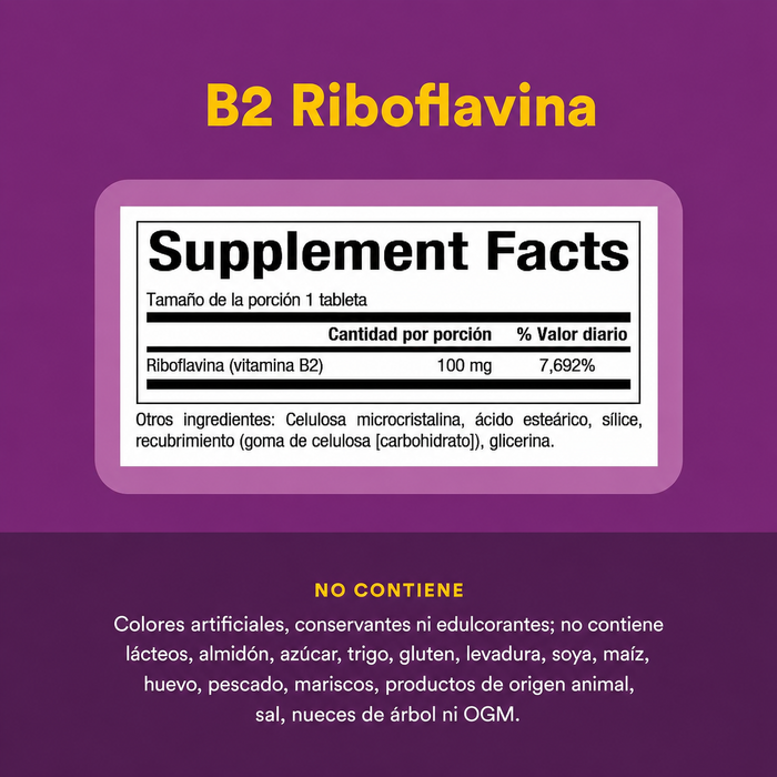 B2 Riboflavina 100 mg (90 tabs), Natural Factors