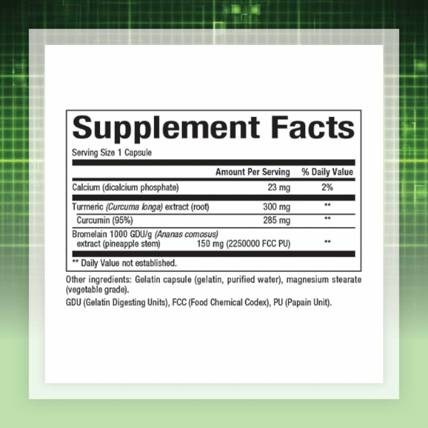 Cúrcuma y Bromelina 450 mg (90 caps), Natural Factors