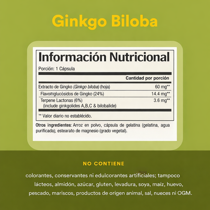 Ginkgo Biloba 60 mg HerbalFactors® (60 caps), Natural Factors