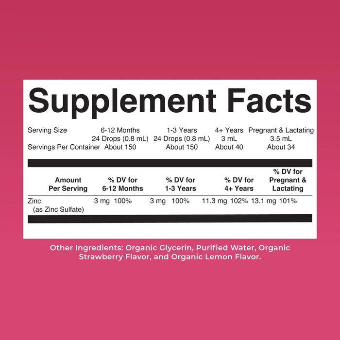 Liquid Zinc Strawberry Lemon Flavored 4oz (120 ml) Mary Ruth