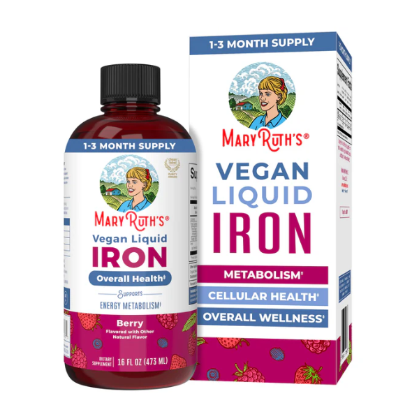 Hierro Liquido Sabor Frutos Rojos 450 ml (15.22 fl oz), Mary Ruth's