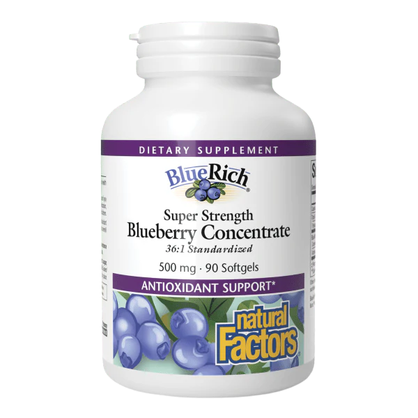 Concentrado de Arándano de Máxima Potencia 500 mg BlueRich® (90 softels), Natural Factors