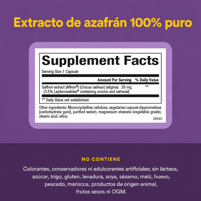 Stress-Relax® Affron® Extracto de Azafrán 28 mg (30 vcap), Natural Factors