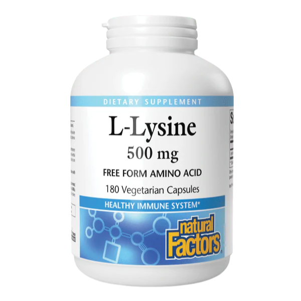 L-lisina Aminoácido 500 mg (180 veg caps), Natural Factors