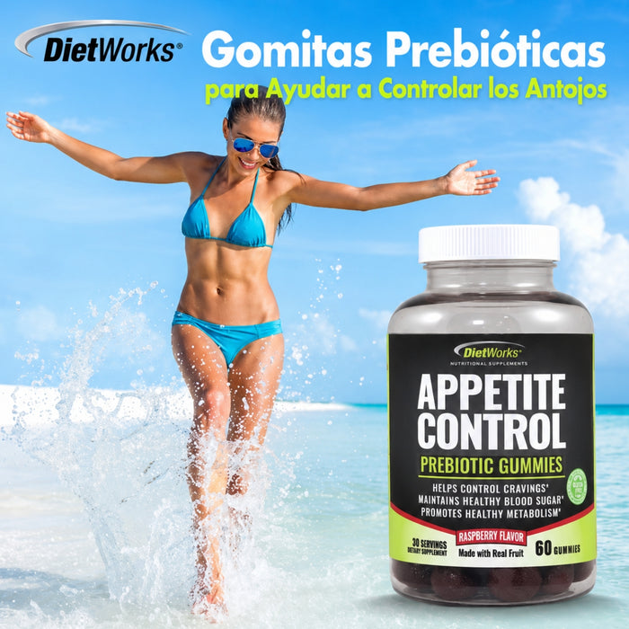 Prebiótico para Control de Apetito Sabor Frambuesa Dietworks® (60 gomitas), Windmill