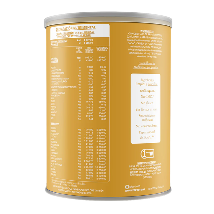 Proteína Probiótica Sabor Maca Cacao (488 g), Habits