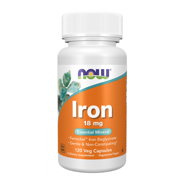 Iron 18 mg (120 VegCaps) / Iron 18 mg Bisglycinate. No constipation.