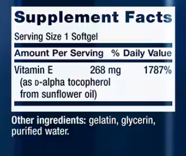 Súper vitamina E 268 mg (400 UI), 90 cápsulas blandas ,Life Extension