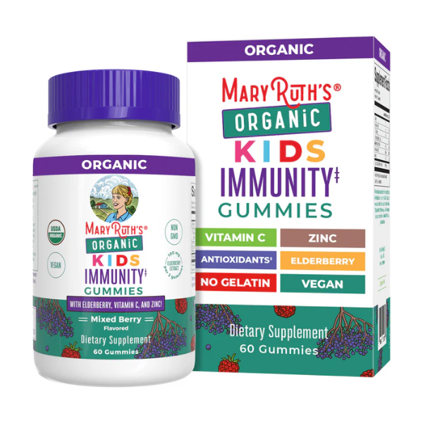 Inmunidad Para Niños Organica Sabor Frutos Rojos (60 gomitas), Mary Ruth´s