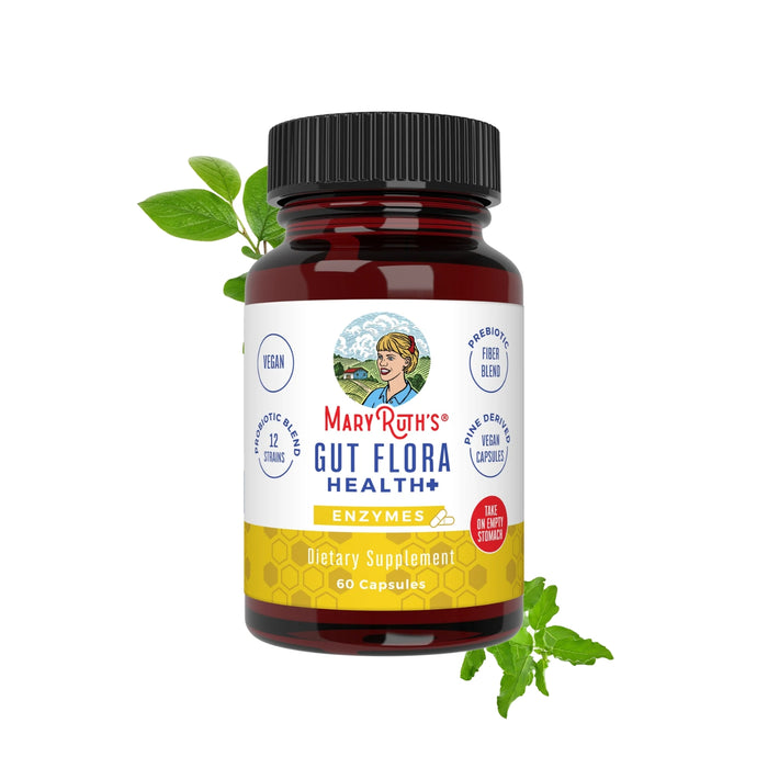 EX Gut Flora Health Probiótico + Prebiótico+ Enzimas (60 caps), MaryRuth's