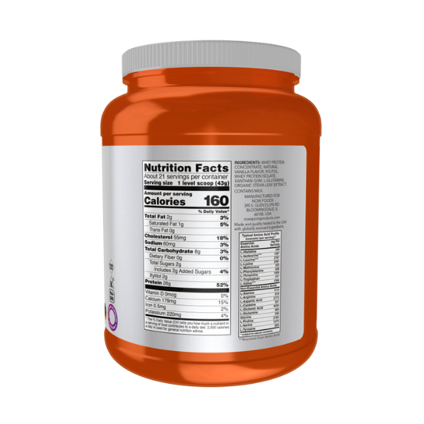 Proteina de Whey, Sabor Vainilla (2 lb/907 g)