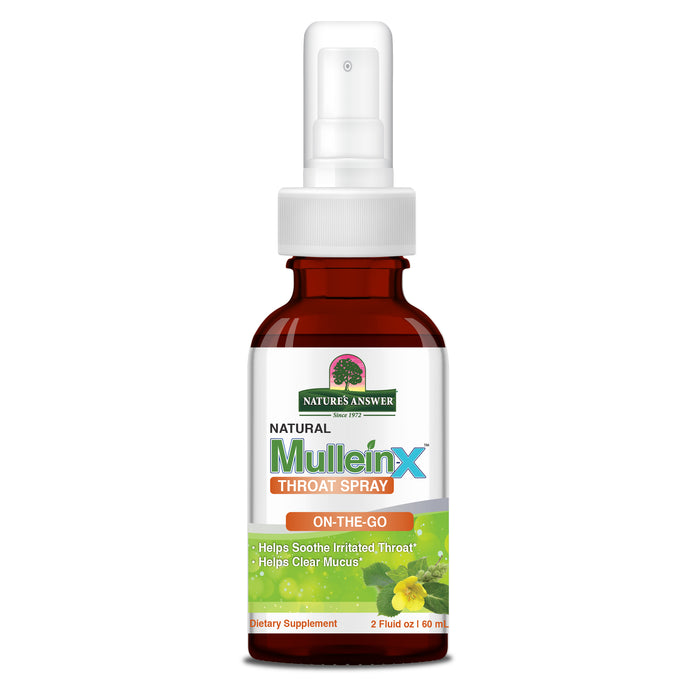 Spray Para la Garganta MULLEIN-X (2 fl oz/60 ml), Nature's Answer