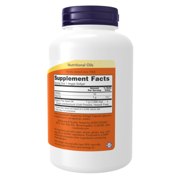 Vegan Flax Oil 1000mg (120 Veg Caps) / Flax Oil Vegan Formula