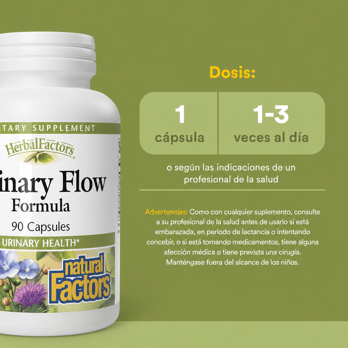HerbalFactors® Formula de Flujo Urinario (90 caps), Natural Factors