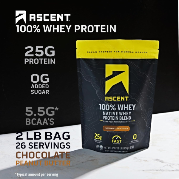 Proteina Sabor Chocolate y Crema de Cacahuate (2 lb 907 g), Ascent