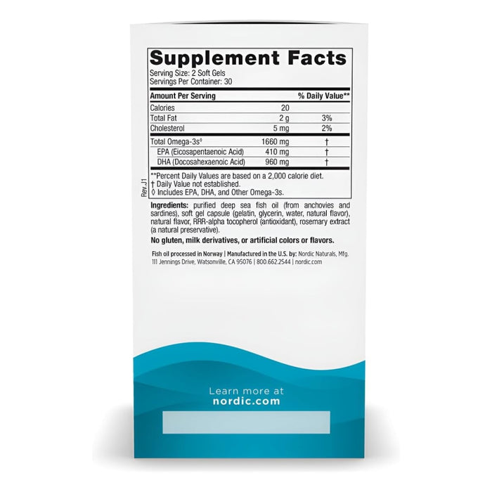 DHA Xtra Sabor Fresa 1660mg (60 sofgtels), Nordic Naturals