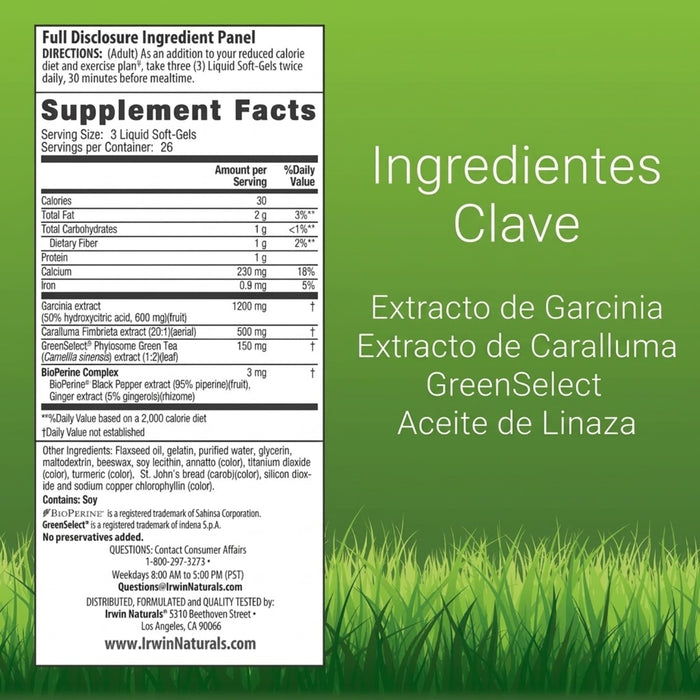 2X1 Triple Acción Metabólica (72 softgels), Irwin Naturals