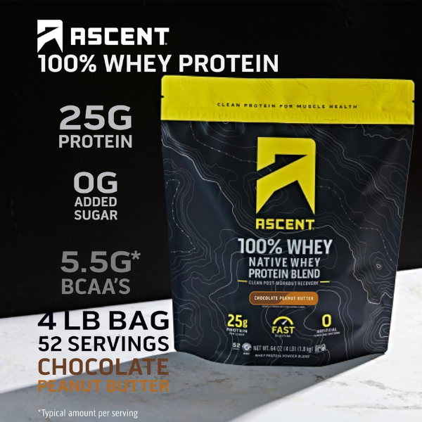 Proteina Sabor Chocolate y Crema de Cacahuate (4 lb 1.8 kg), Ascent