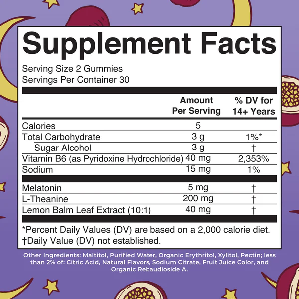 Melatonina para Dormir (60 gomitas), Mary Ruth´s