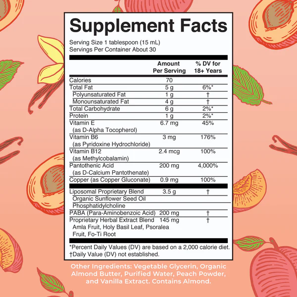 Gray Guard Liposomal Sabor Vainilla Durazno (15.22 fl oz 450 ml), Mary Ruth's