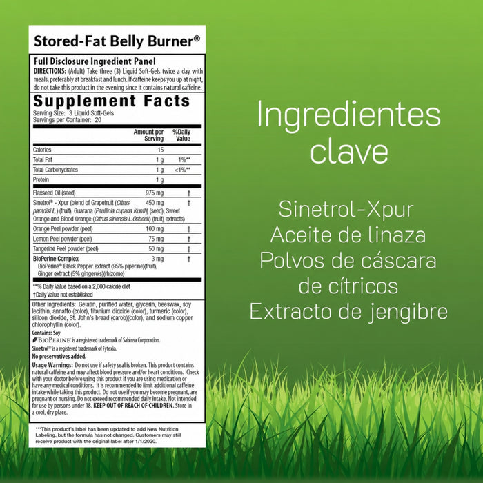 2X1 Quemador de Grasa Abdominal Almacenada (60 softgels), Irwin Naturals