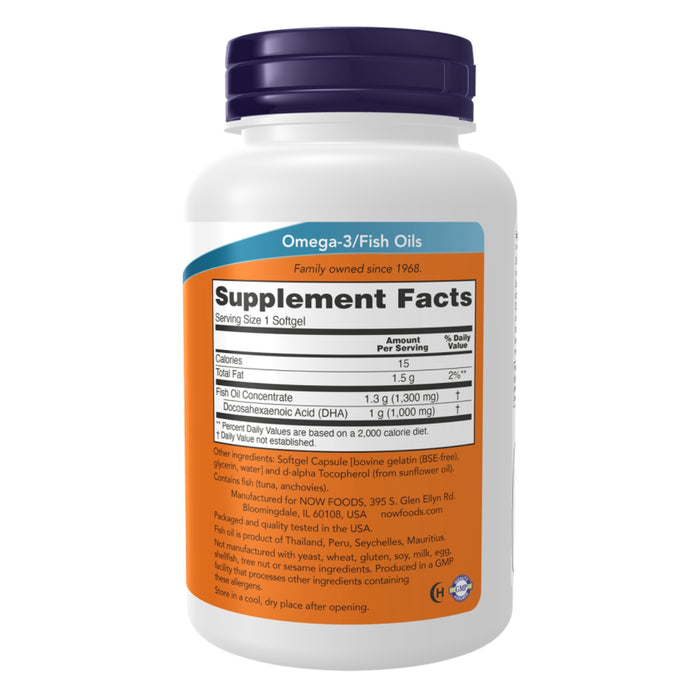 DHA-1000 mg (90 softgels), NOW