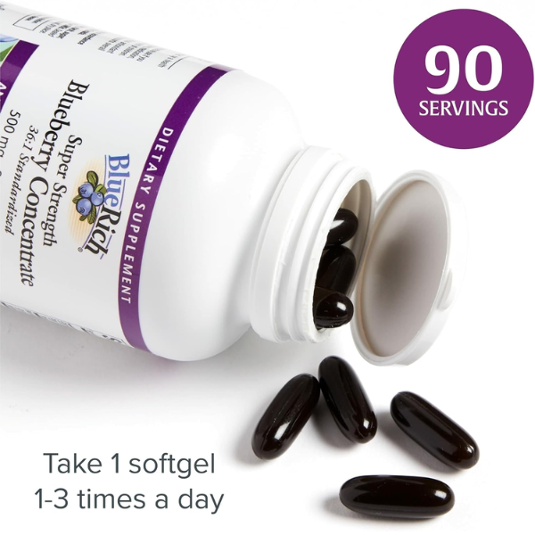 Concentrado de Arándano de Máxima Potencia 500 mg BlueRich® (90 softels), Natural Factors